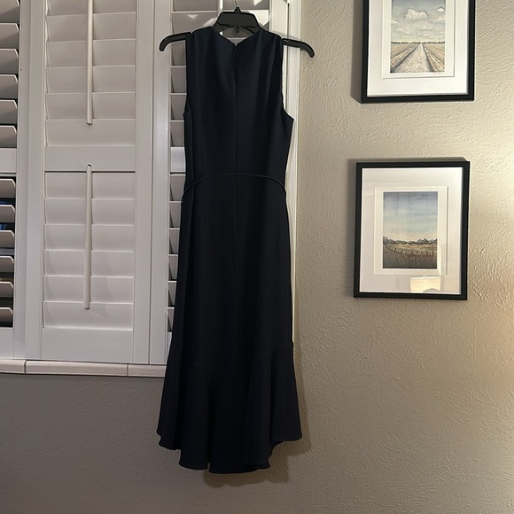 Adrianna Papell Navy Belted Trumpet Dress - Picture 6 of 6